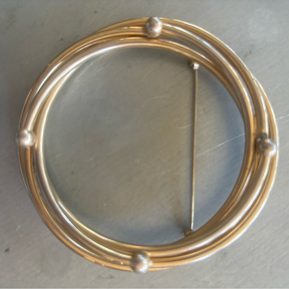 Vintage Oversized Gold-toned intertwined Circle Brooch